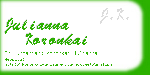 julianna koronkai business card